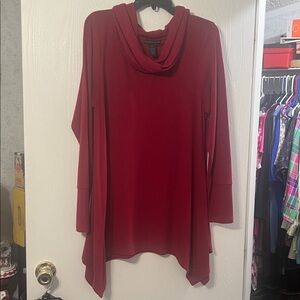 Grace Elements Women's Rich Red Cowl Neck Top